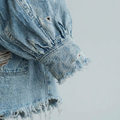 OLYMPUS Vintage Denim High-Neck Dress