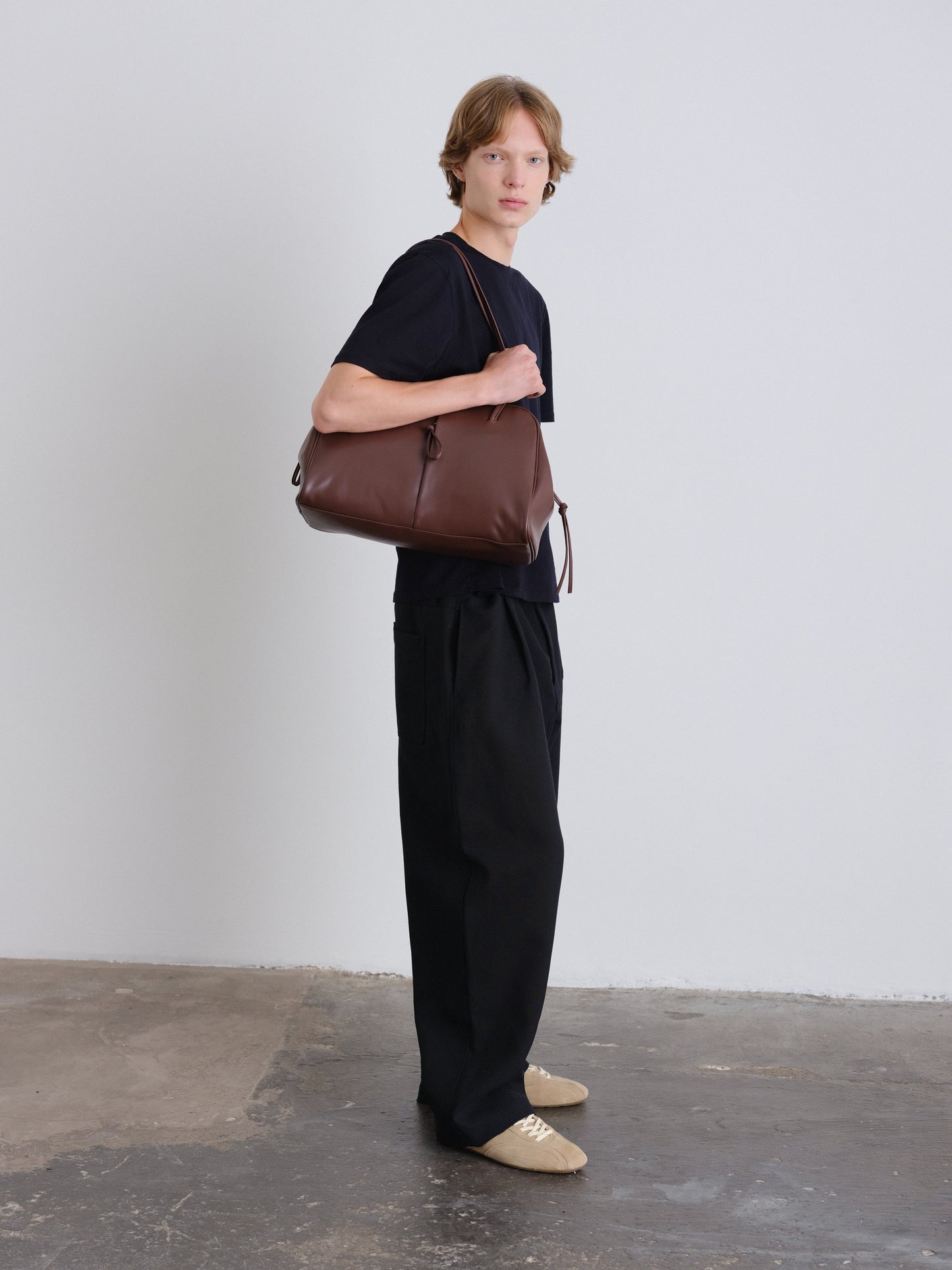 Brooklyn Black Leather Shoulder Bag