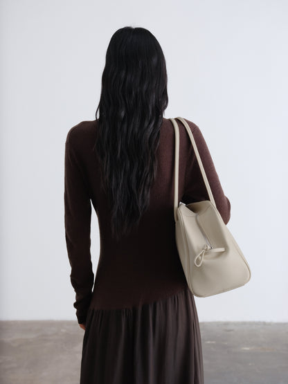 Brooklyn Black Leather Shoulder Bag