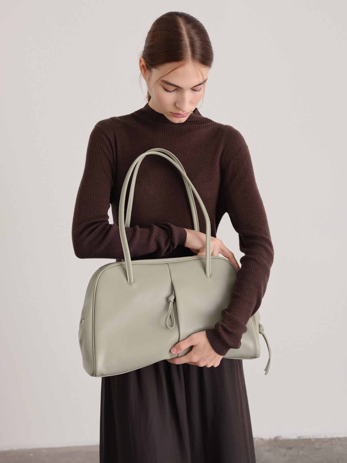 Brooklyn Black Leather Shoulder Bag