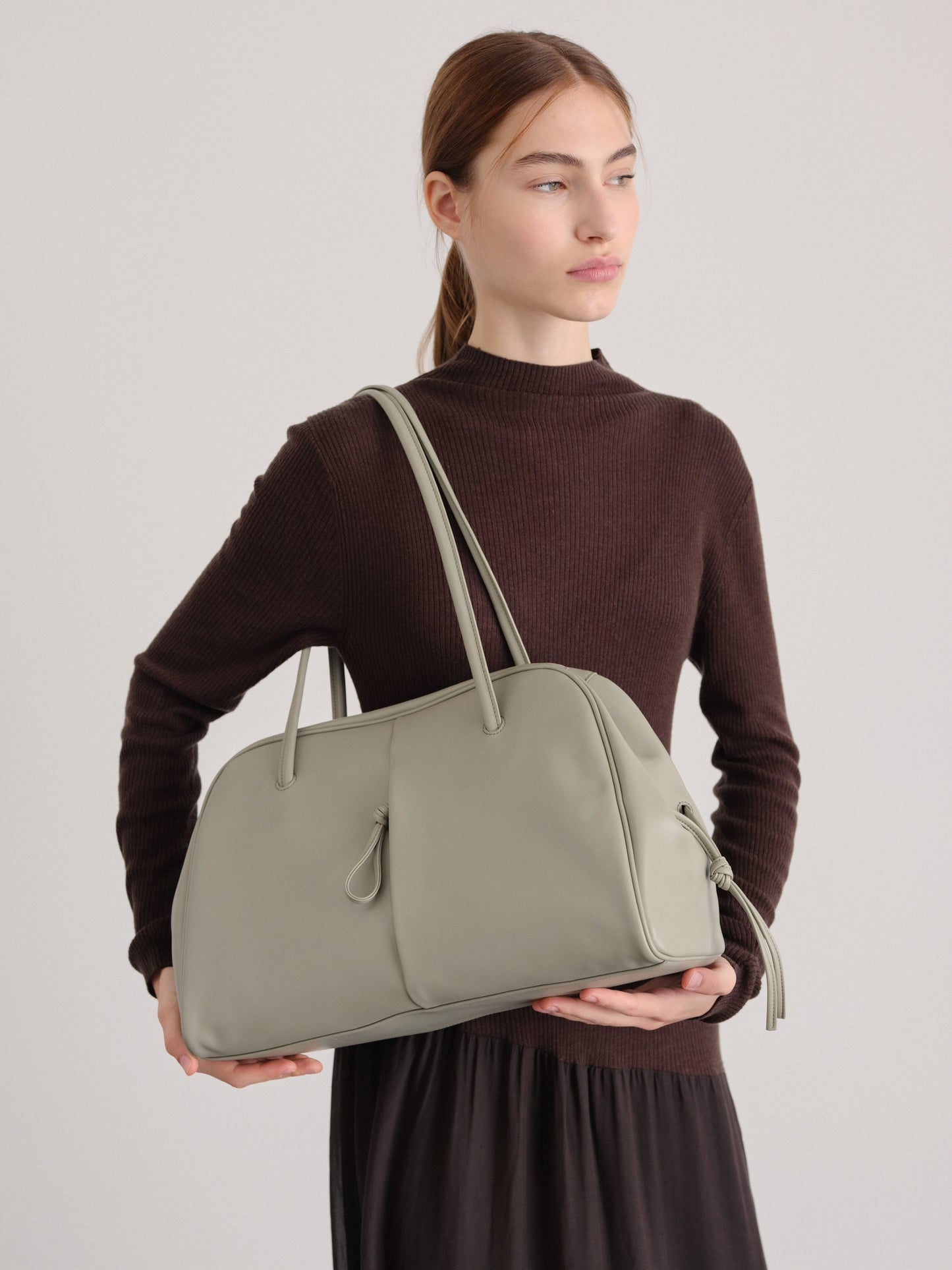 Brooklyn Black Leather Shoulder Bag