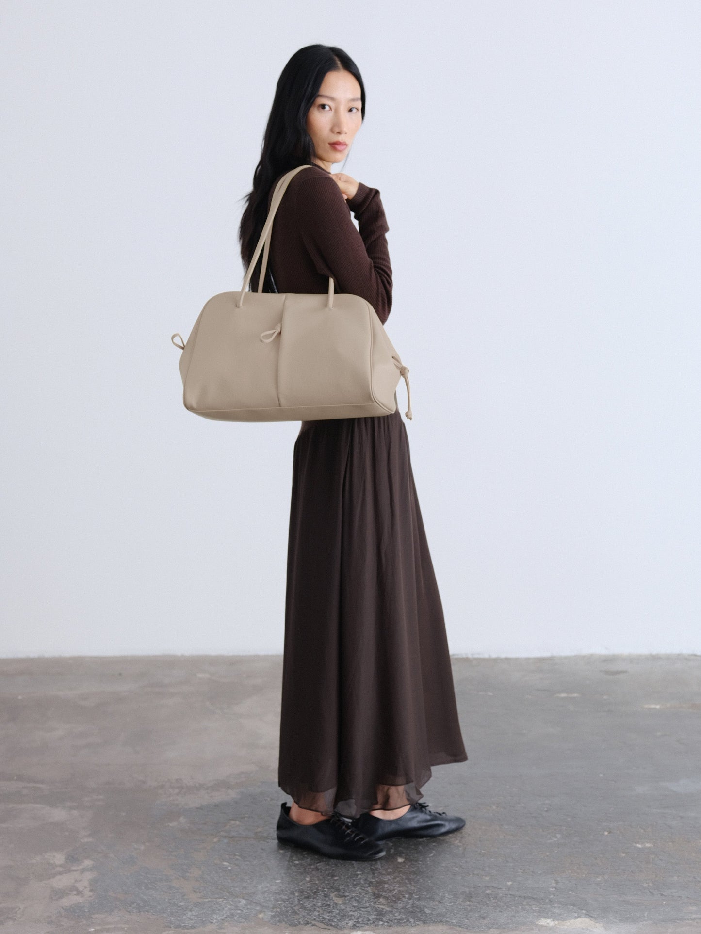 Brooklyn Black Leather Shoulder Bag