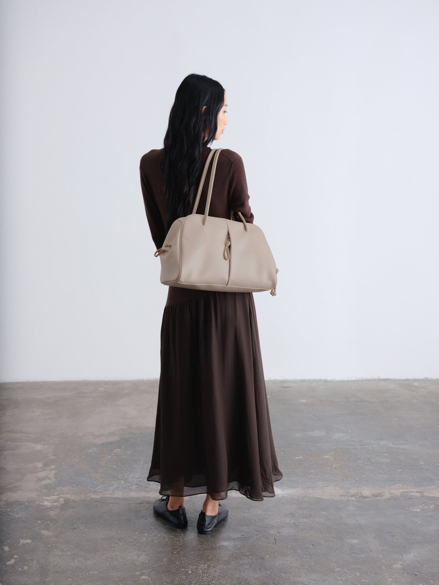 Brooklyn Black Leather Shoulder Bag