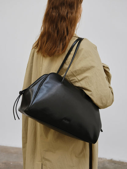 Brooklyn Black Leather Shoulder Bag