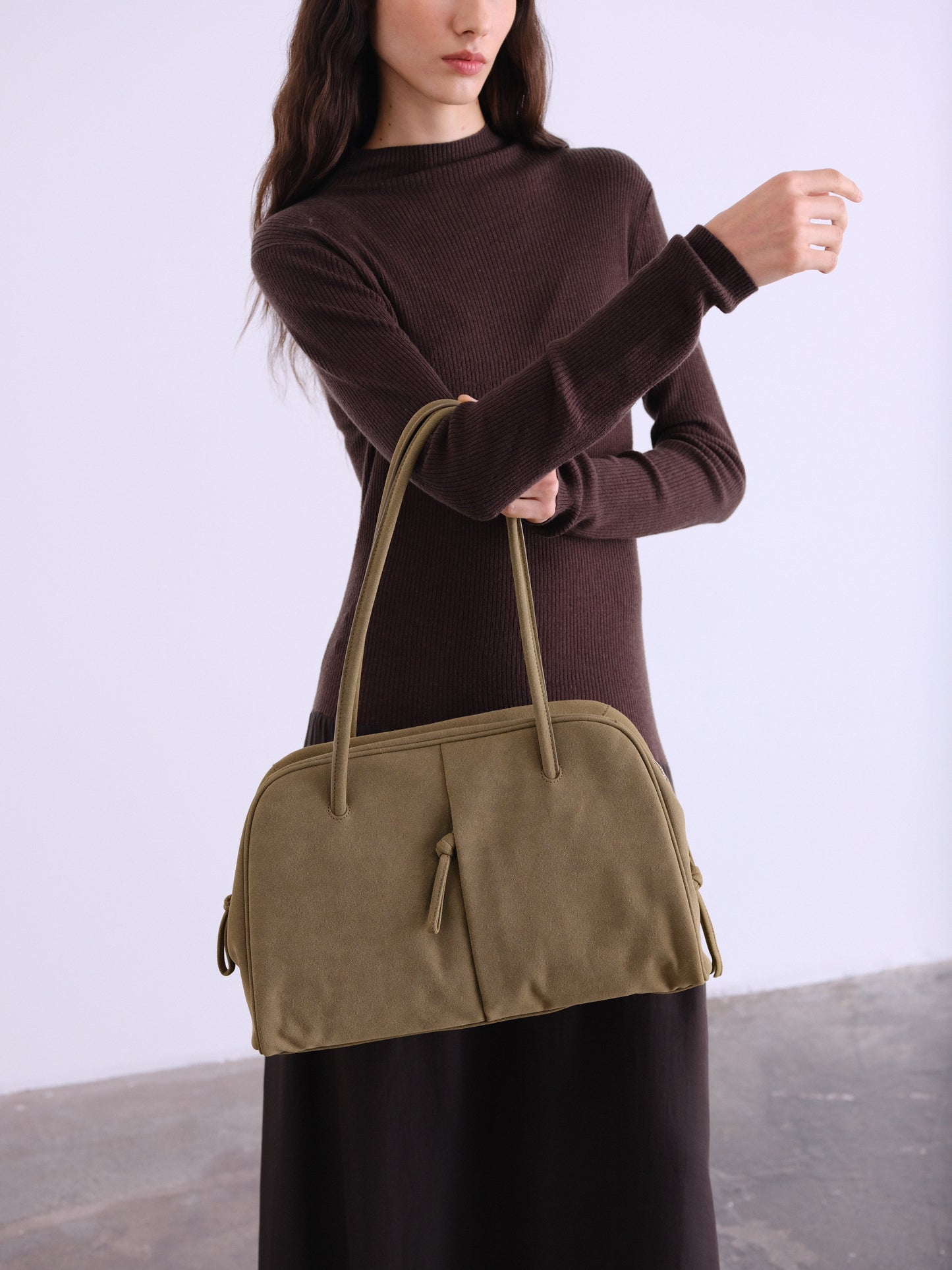 Brooklyn Black Leather Shoulder Bag