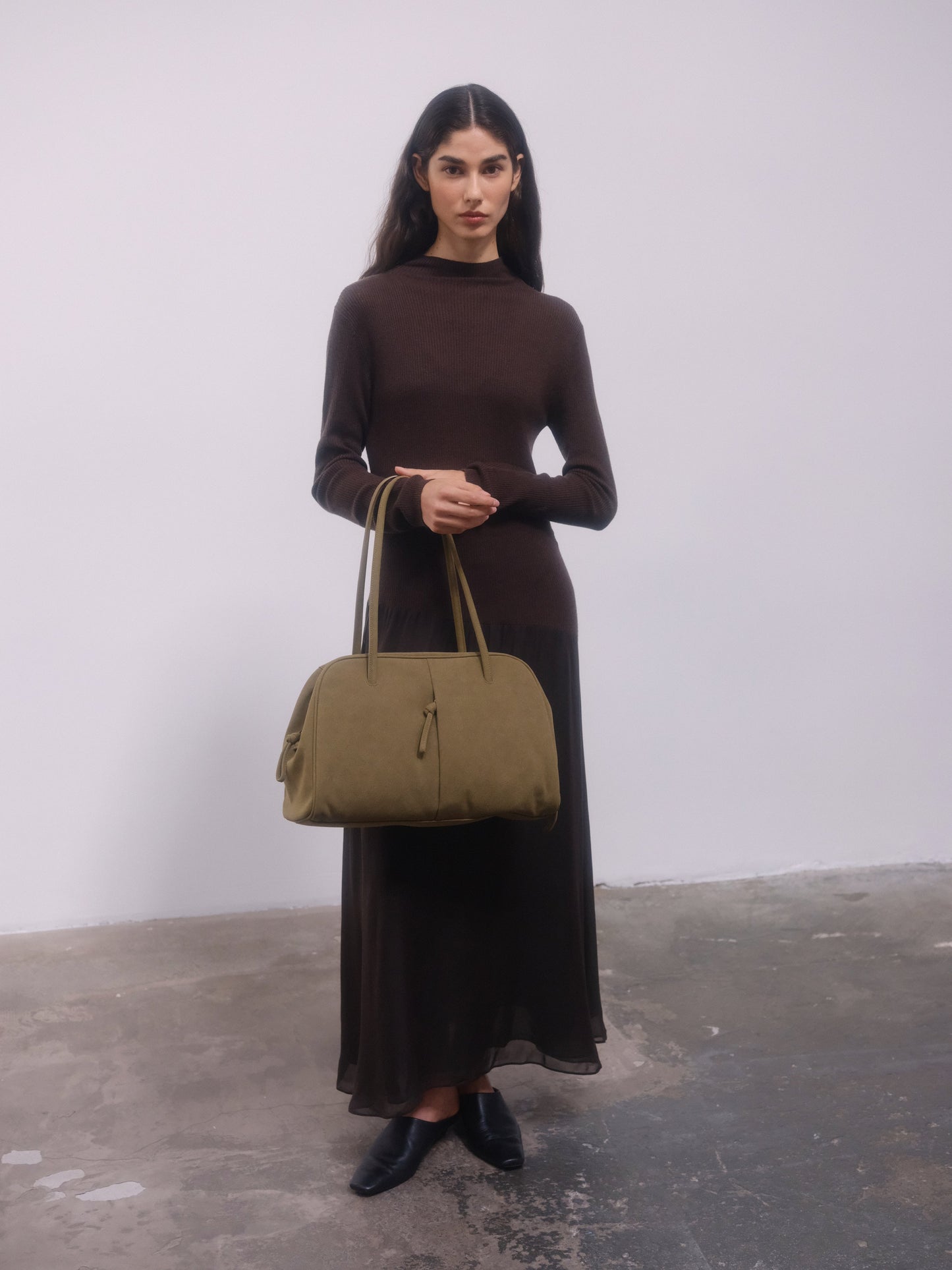 Brooklyn Black Leather Shoulder Bag