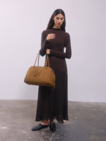 Brooklyn Black Leather Shoulder Bag