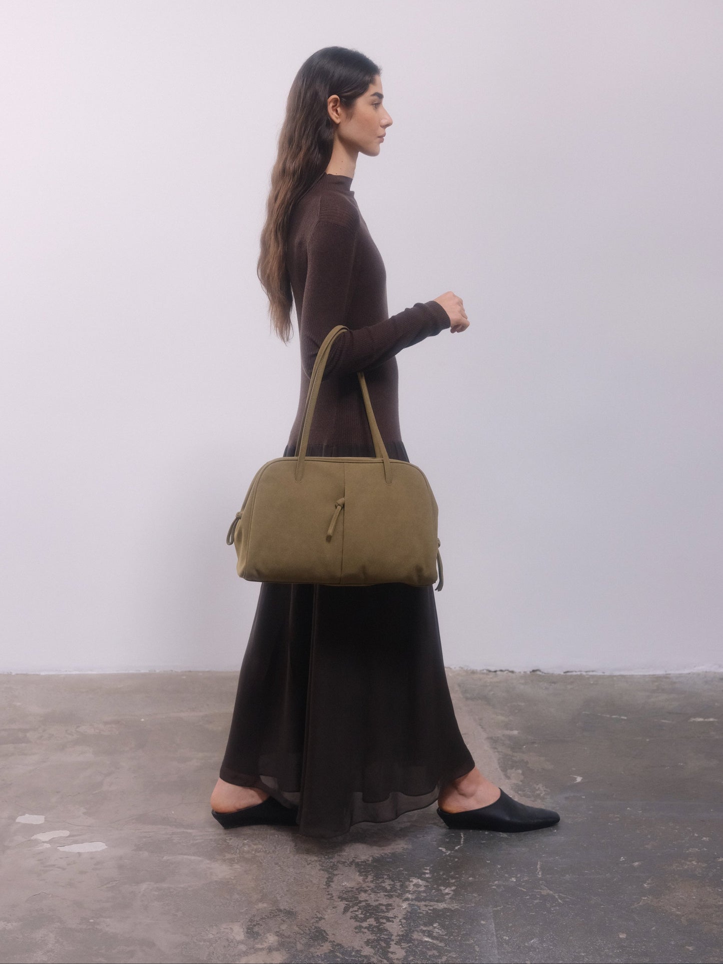 Brooklyn Black Leather Shoulder Bag