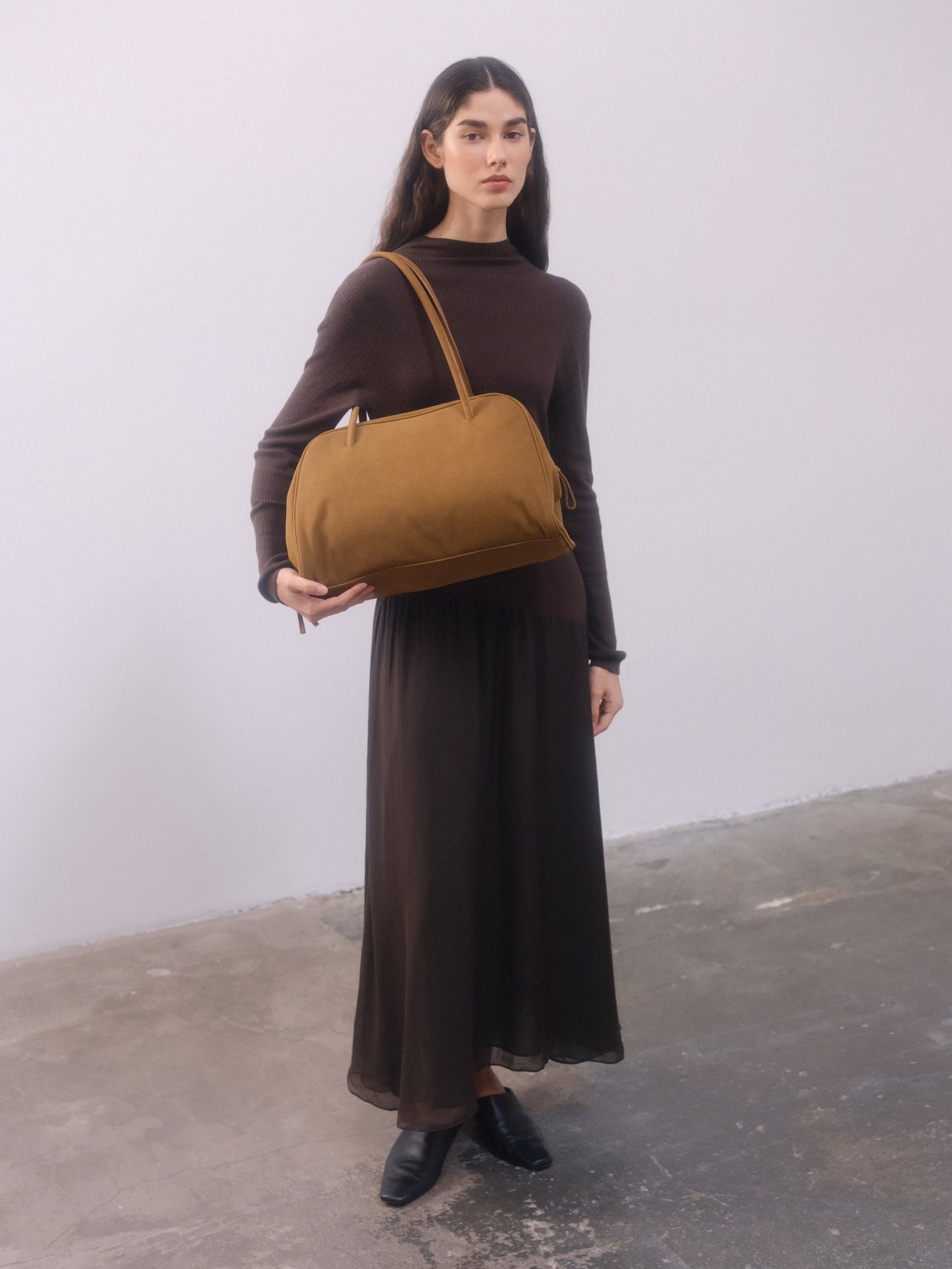 Brooklyn Black Leather Shoulder Bag